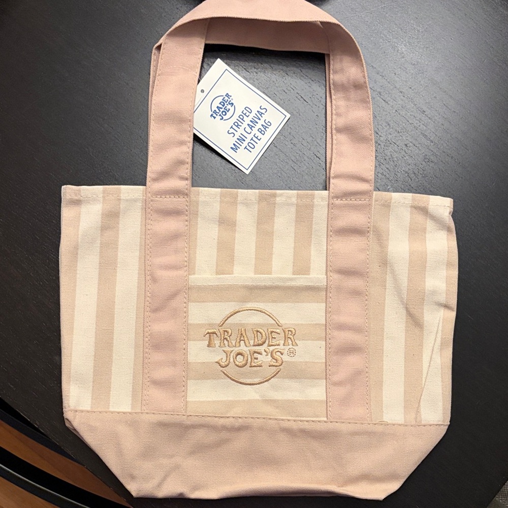 Trader Joe’s pastel striped mini tote bag